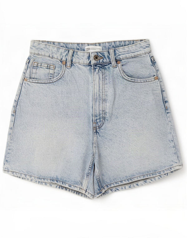 Damskie spodenki jeansowe Zara z wysokim stanem EU 38 Small W28 Blue