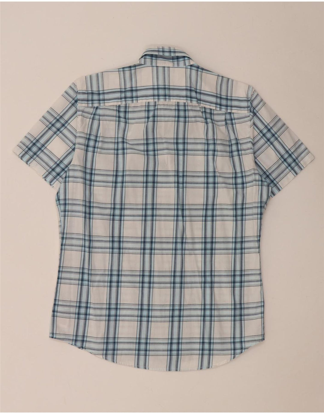 Męska koszula slim fit z krótkim rękawem Gap, bawełniana w średnią białą kratkę
