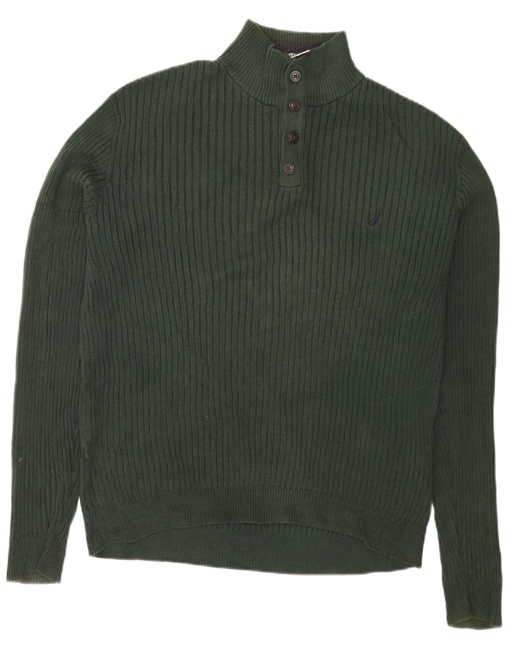 Męski sweter zapinany na guziki Nautica, duży, zielony, bawełniany