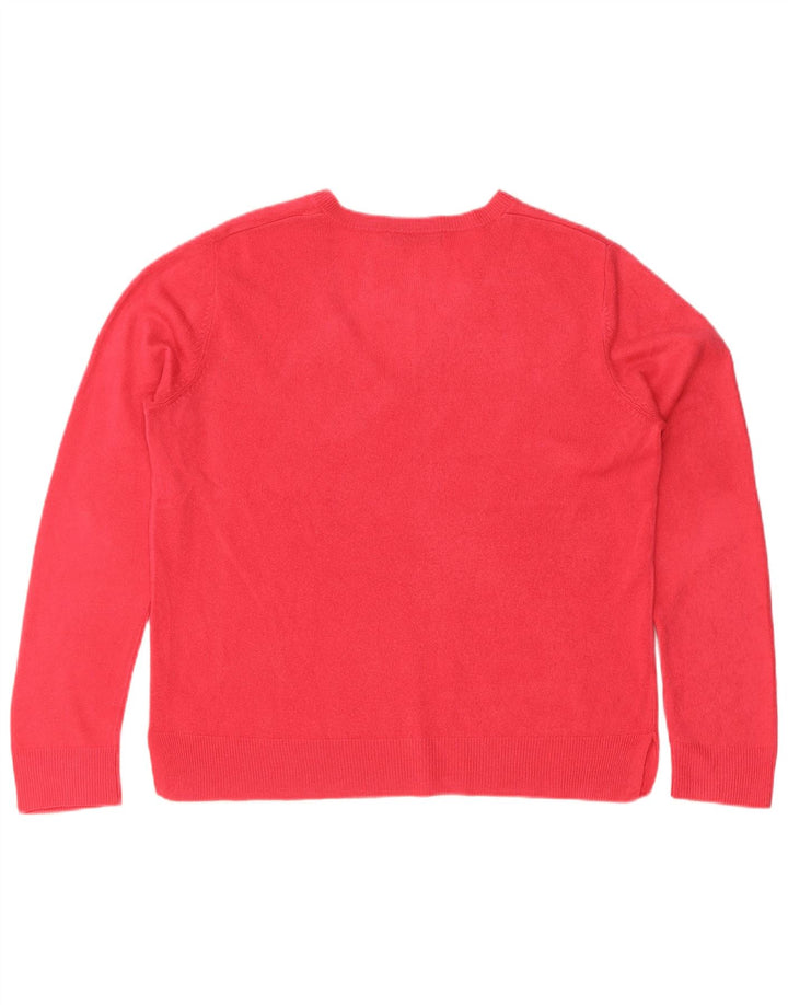 Marks & Spencer Damski sweter z dekoltem w kształcie litery V, UK 14, duży czerwony