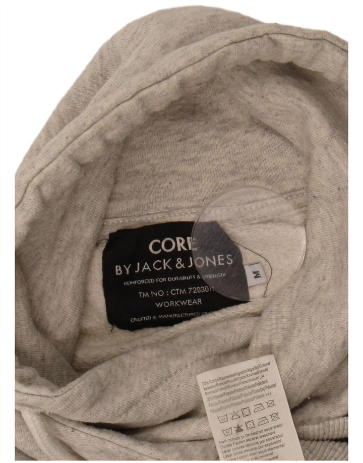 Męski sweter z kapturem i grafiką Jack & Jones, średnioszary, bawełniany