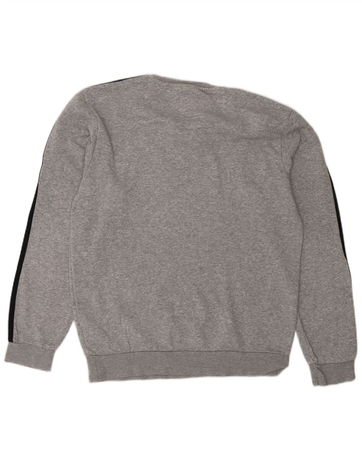 Męska bluza Adidas z grafiką, mała, szara, nakrapiana bawełna