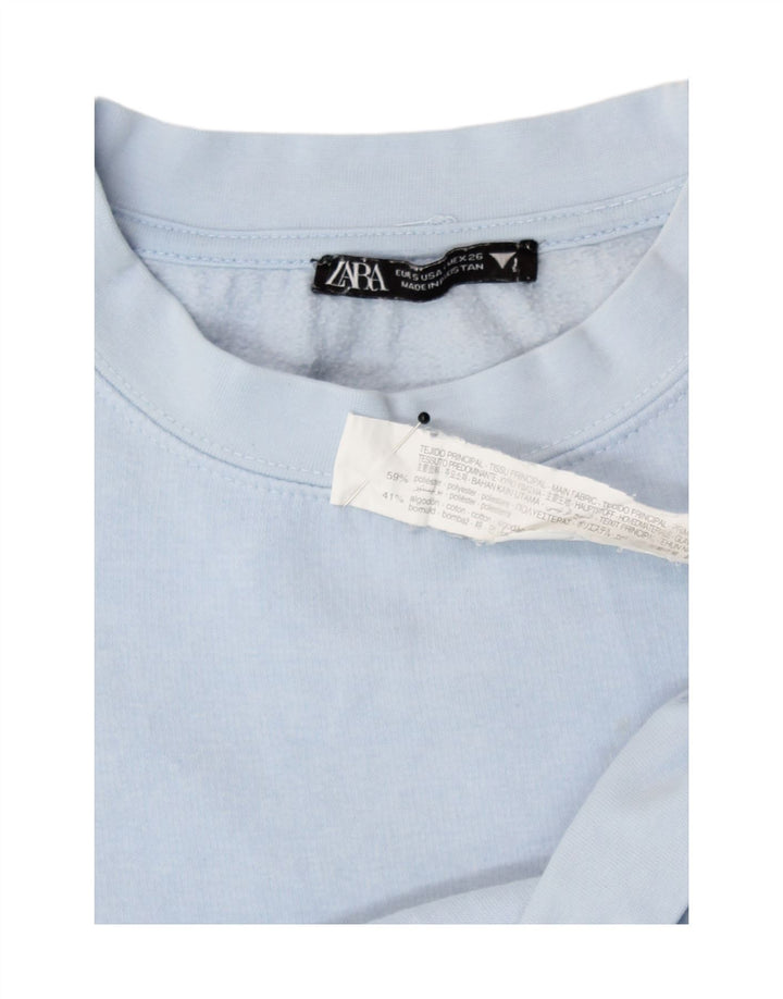 Damski sweter typu Crop Oversize Zara UK 10, mały, niebieski poliester