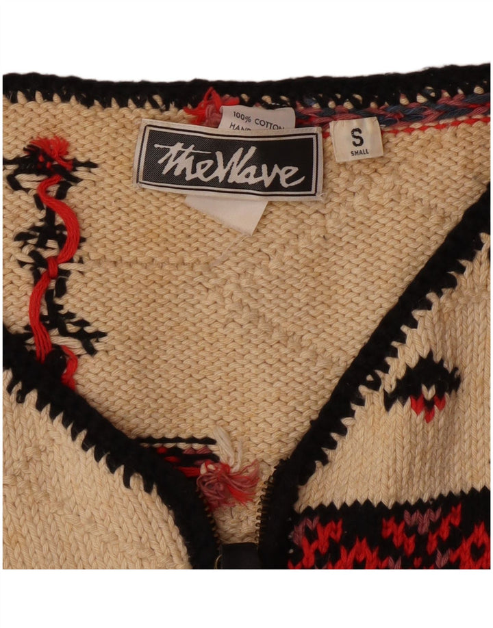 Sweter damski w stylu vintage z grafiką, UK 10, mały, wielobarwny, artystyczny