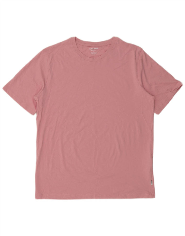 T-shirt męski Jack & Jones, duży, różowy, bawełniany