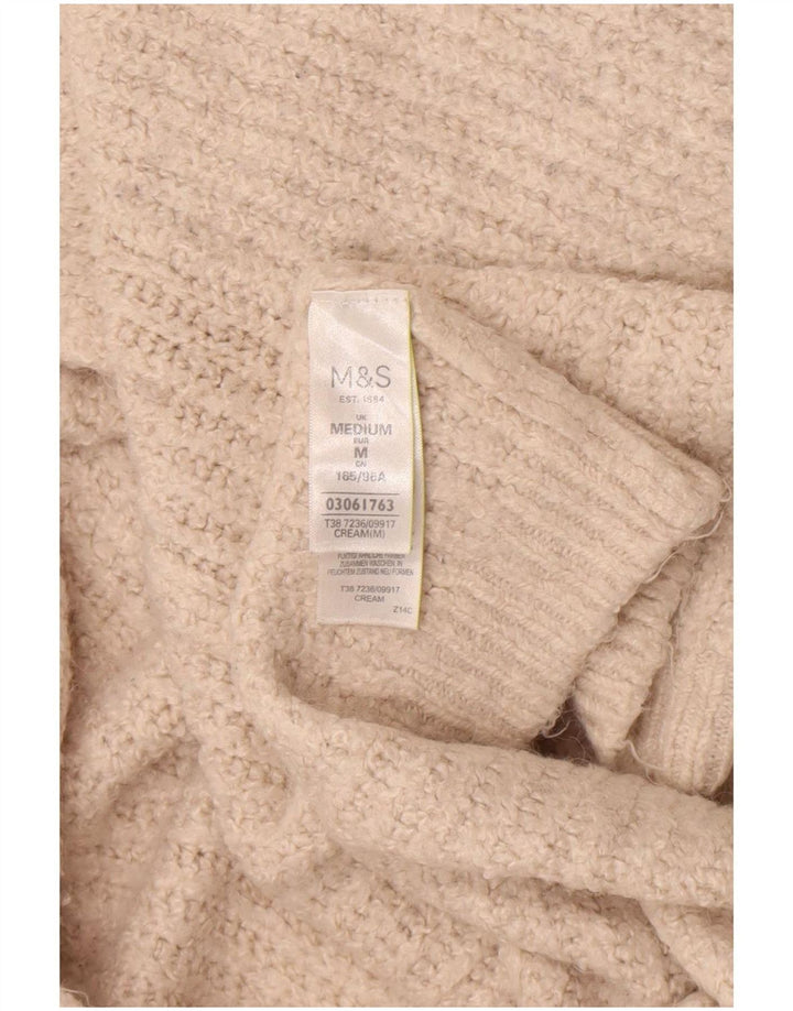 Marks & Spencer Damski sweter o przedłużonym fasonie, UK 12, średni złamanej bieli