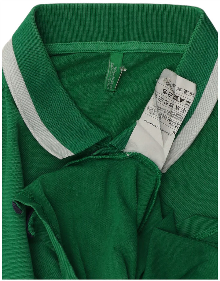 Męska koszulka polo Benetton, średnia zielona bawełna
