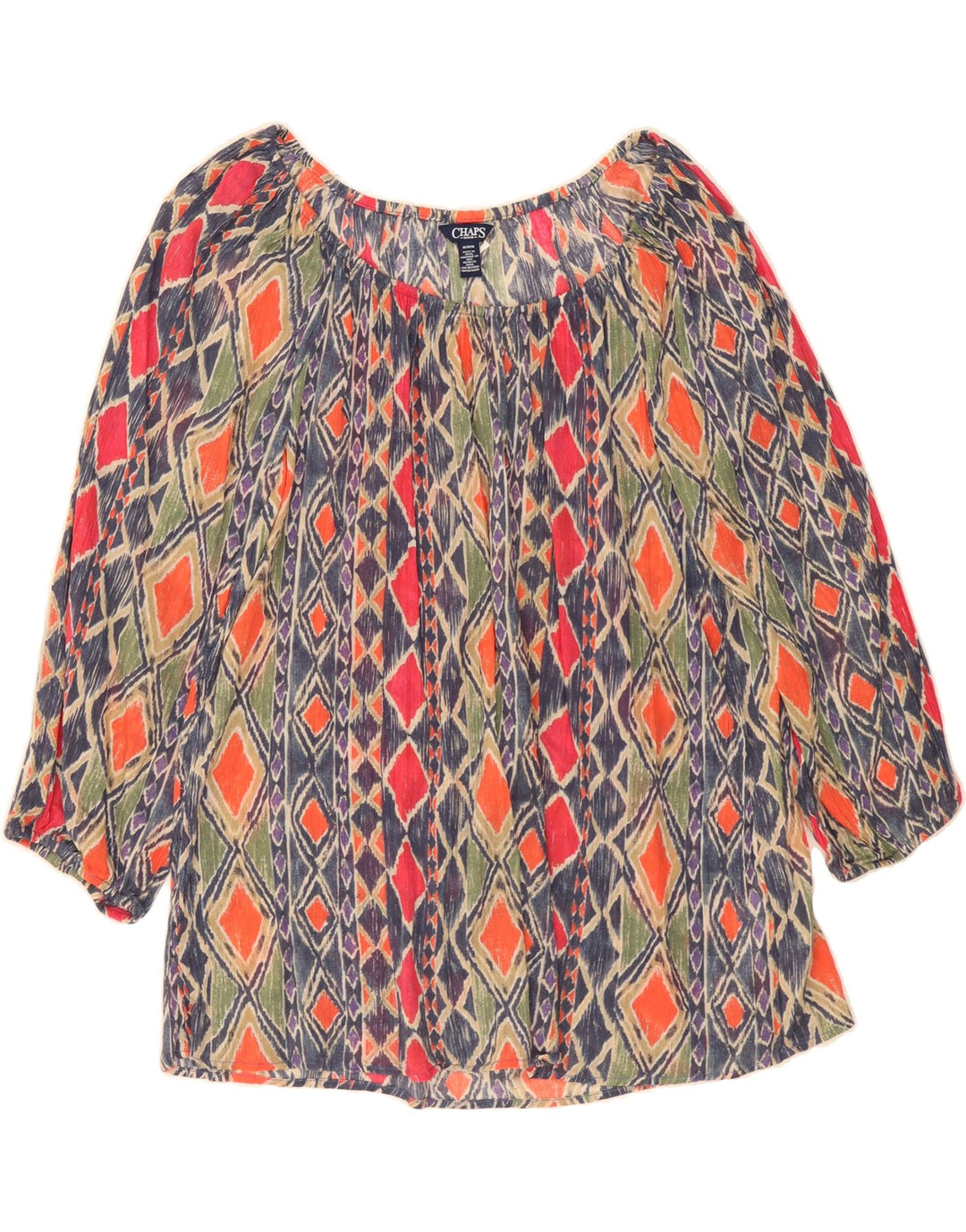 CHAPS Womens Blouse Top UK 14 Medium Multicoloured Argyle/Diamond Vintage Chaps and Second-Hand Chaps from Messina Hembry 