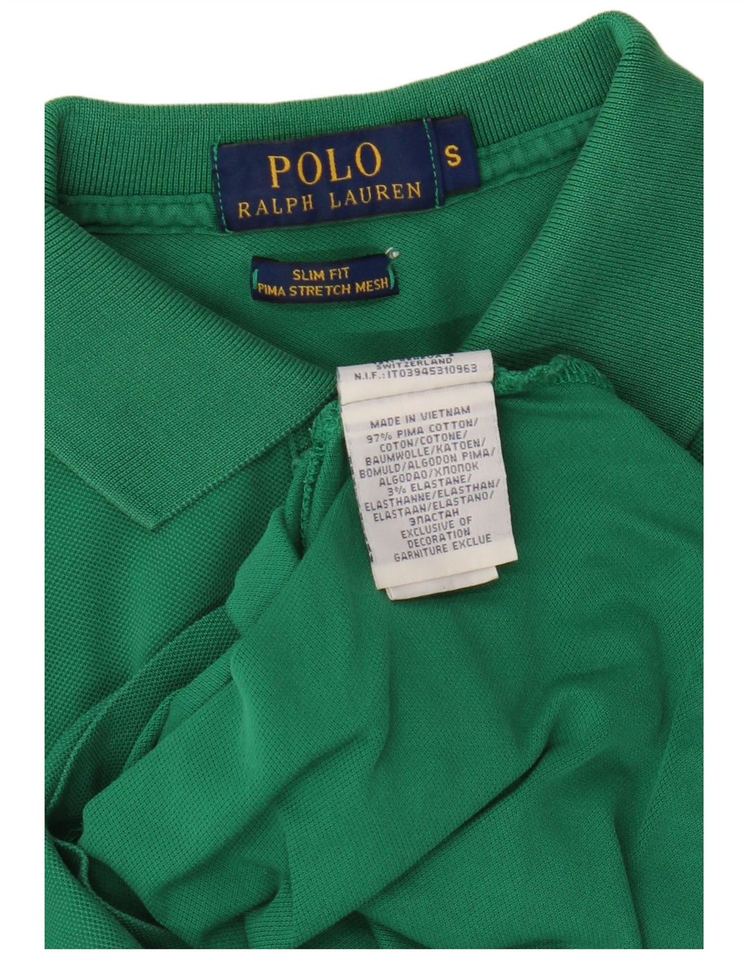 POLO RALPH LAUREN Męska koszulka polo slim fit, mała, zielona, bawełniana