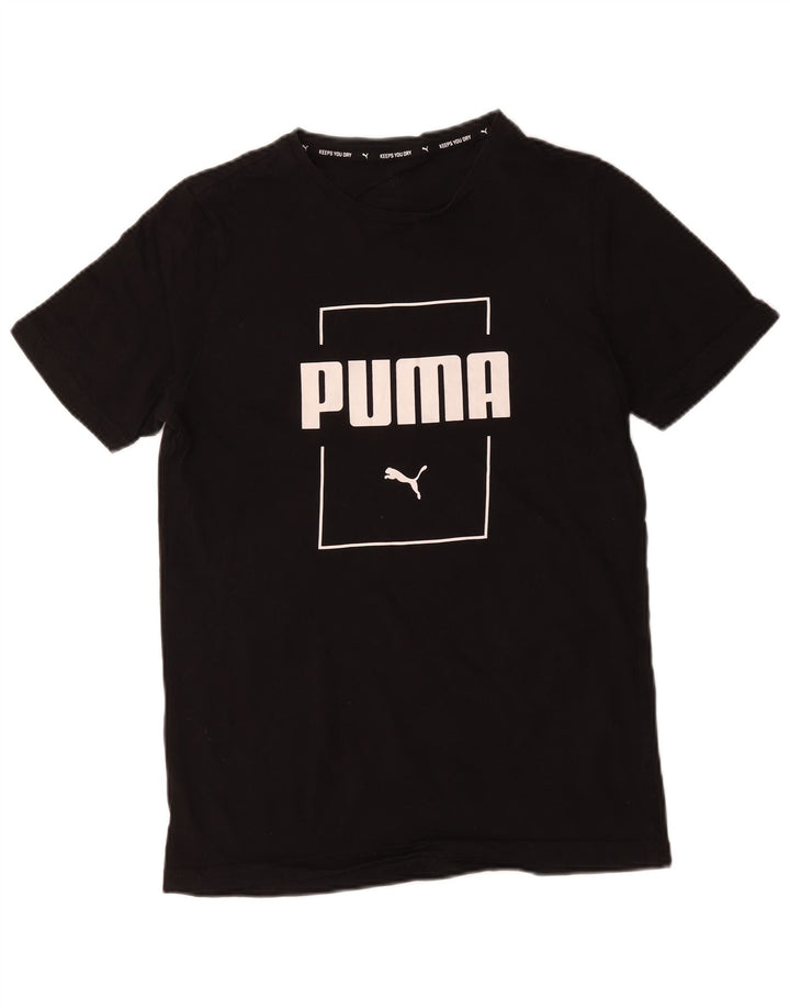 Męski T-shirt z grafiką Puma, mały, czarny, bawełniany