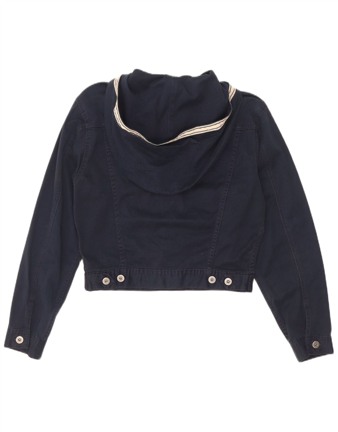 Damska kurtka jeansowa Benetton Oversize z kapturem IT 40, mała, granatowa