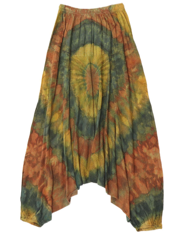 Damskie spodnie haremowe w stylu vintage, duże W34 L27, wielobarwna bawełna typu tie-dye