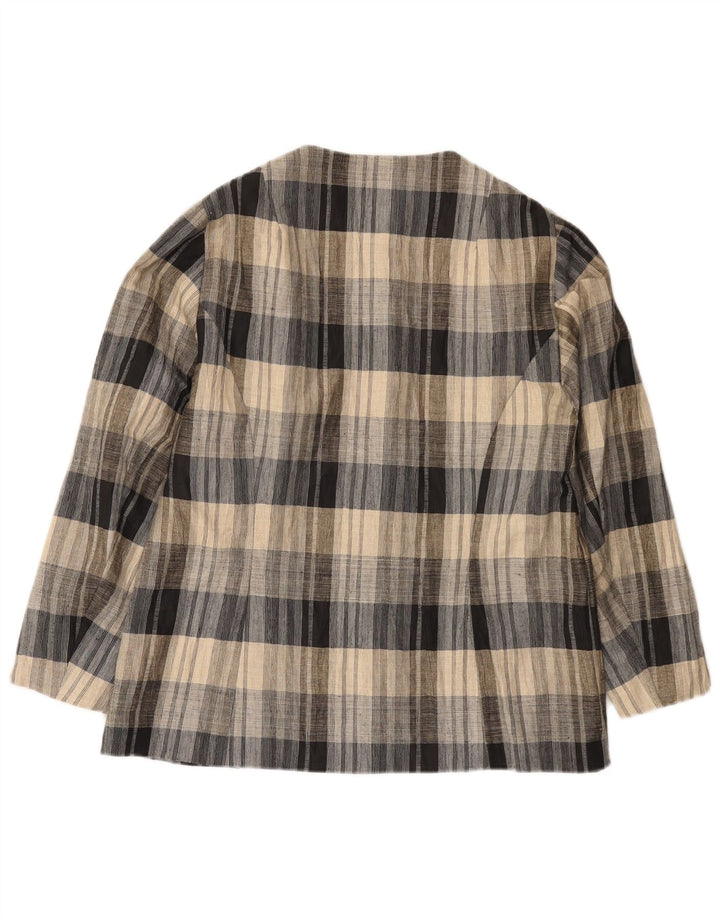 Vintage damska marynarka zapinana na 5 guzików UK 10 w małą szarą kratkę