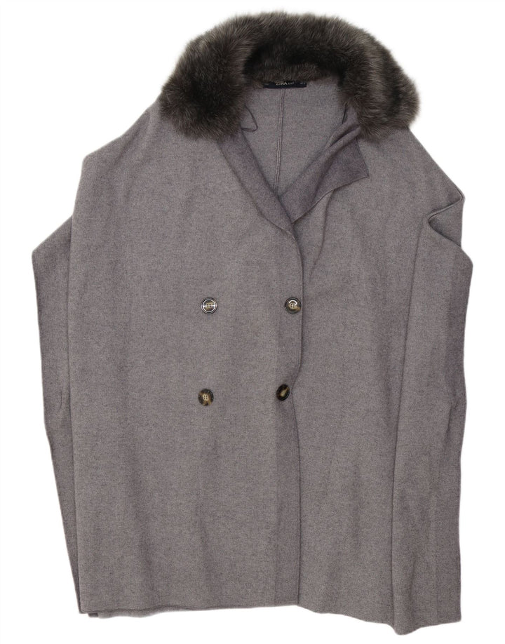 Płaszcz damski Zara Poncho UK 10 Small Szary wiskoza
