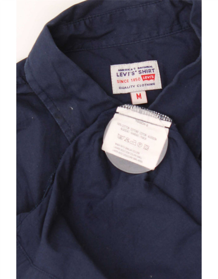 Koszula męska z krótkim rękawem Levi's, średnia, granatowa, bawełniana