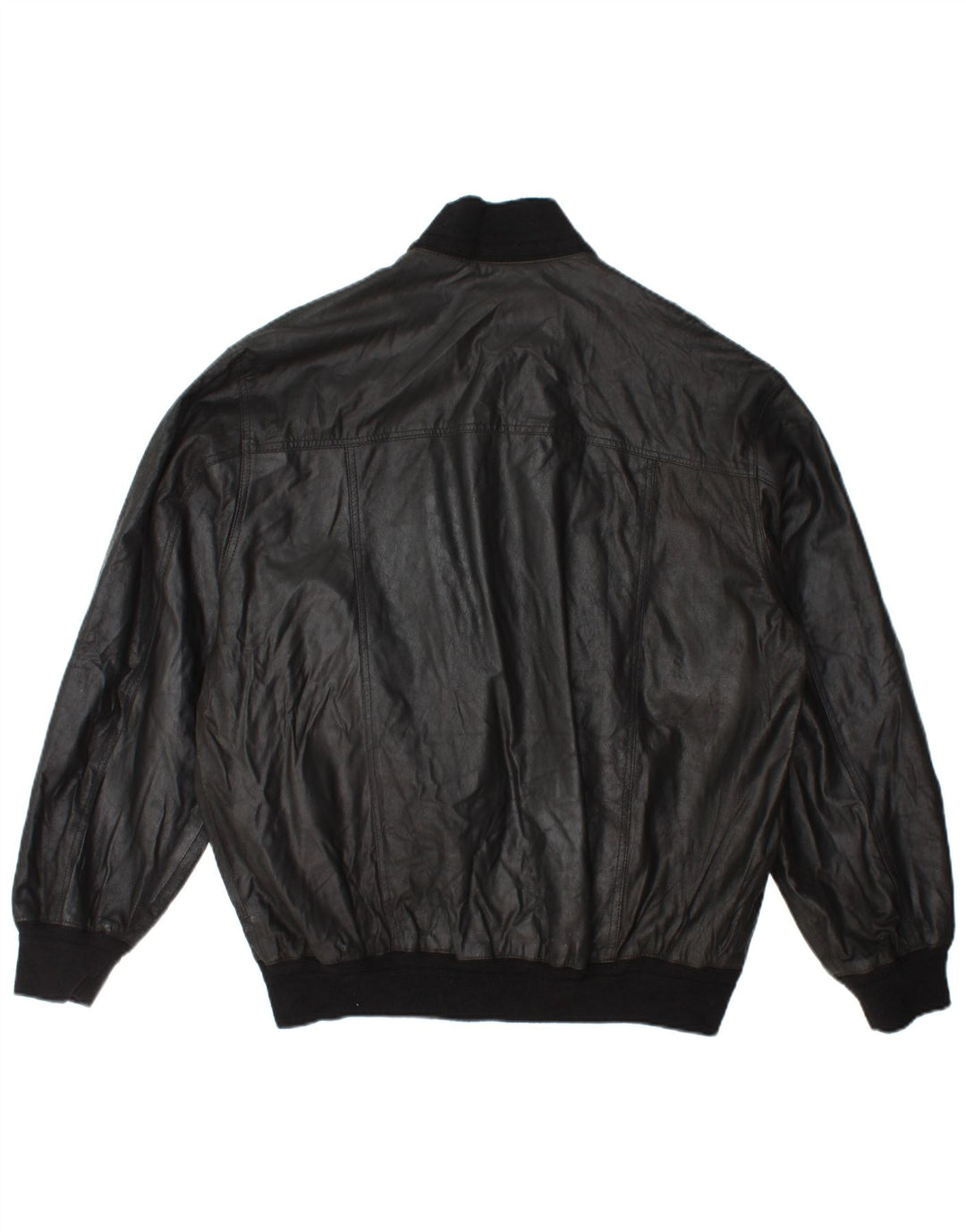 Vintage męska kurtka skórzana bomber IT 54 2XL czarna skóra