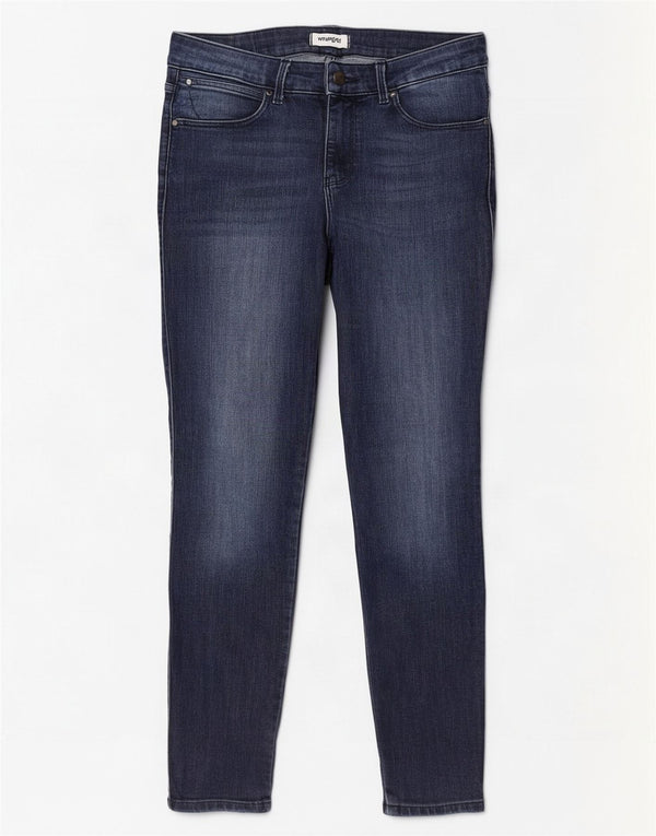 Wrangler Womens Skinny Jeans W29 L27 Navy Blue Cotton