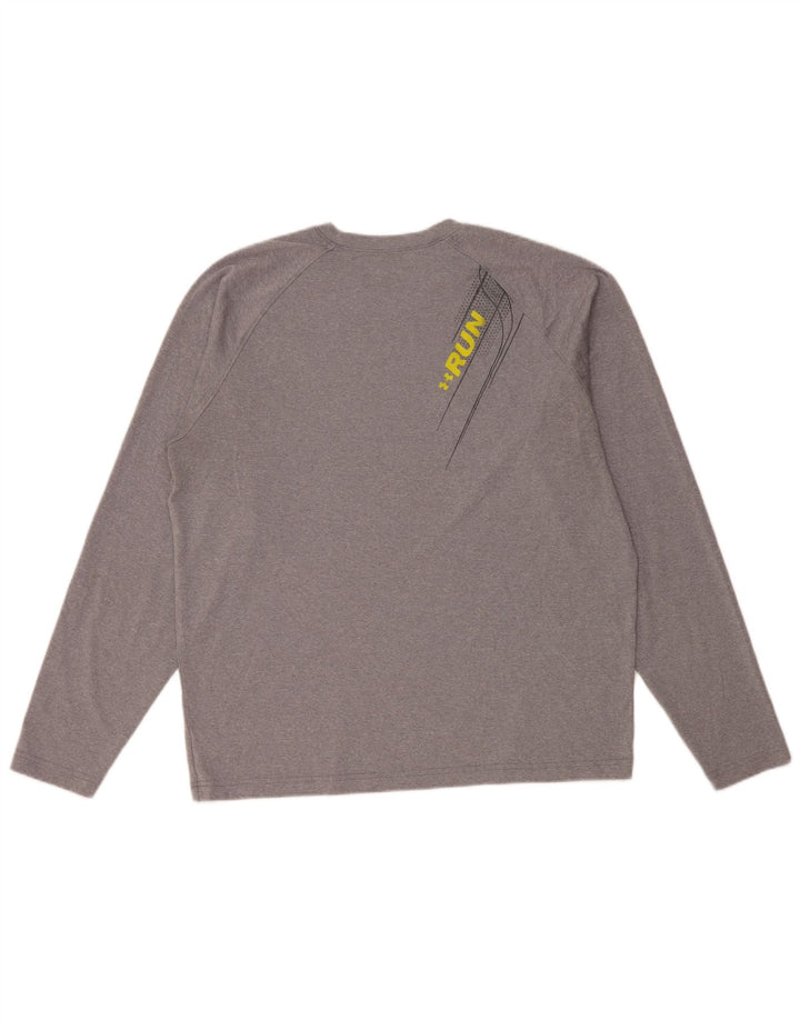 Męski top UNDER ARMOUR Heat Gear z grafiką, długim rękawem, duży, szary poliester