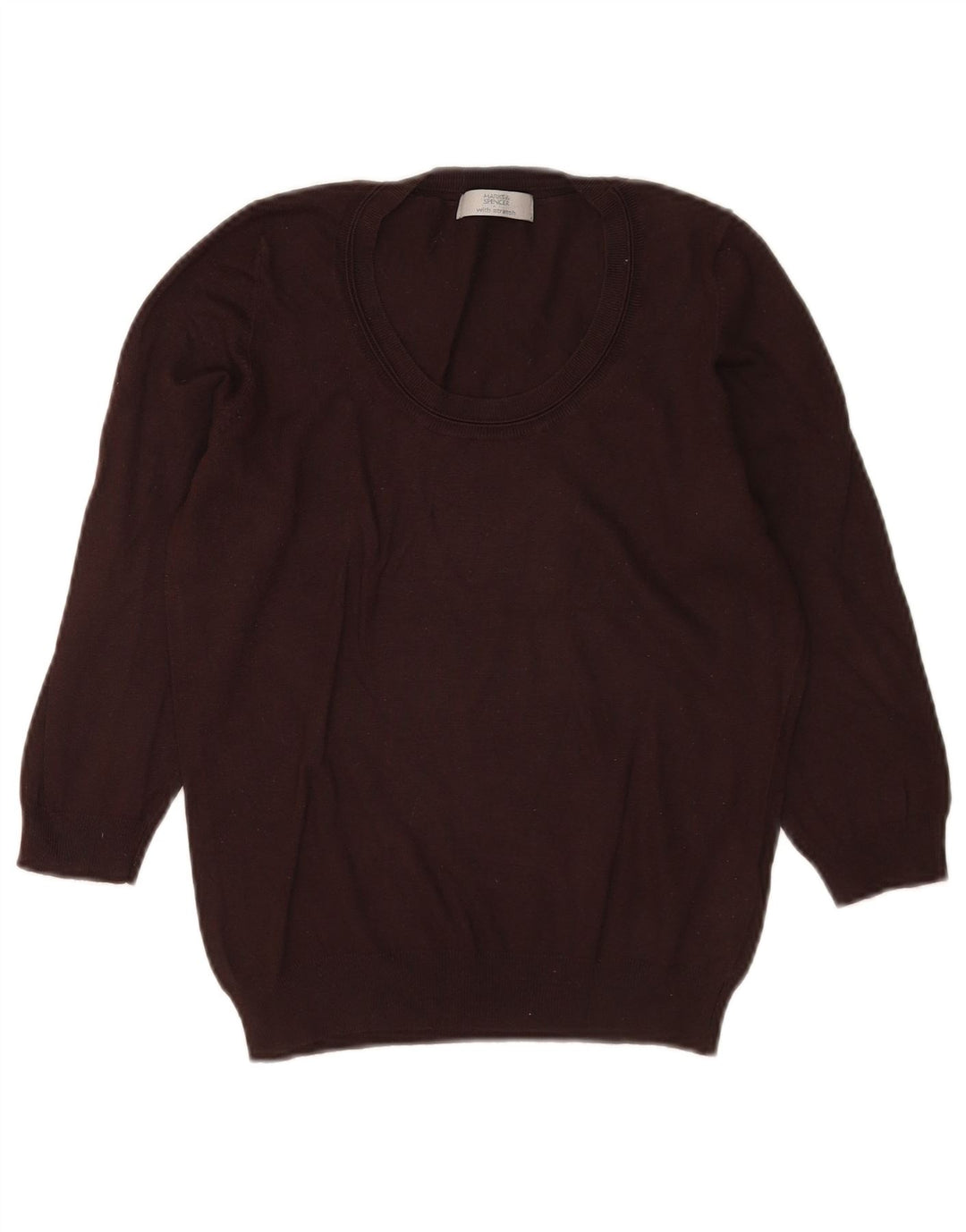 Marks & Spencer Damski sweter z dekoltem w łódkę, UK 12, średni brąz