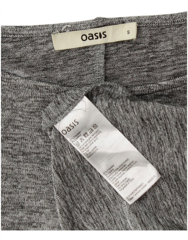 Damski T-shirt oversize Oasis Top UK 10, mały, szary, nakrapiany poliester