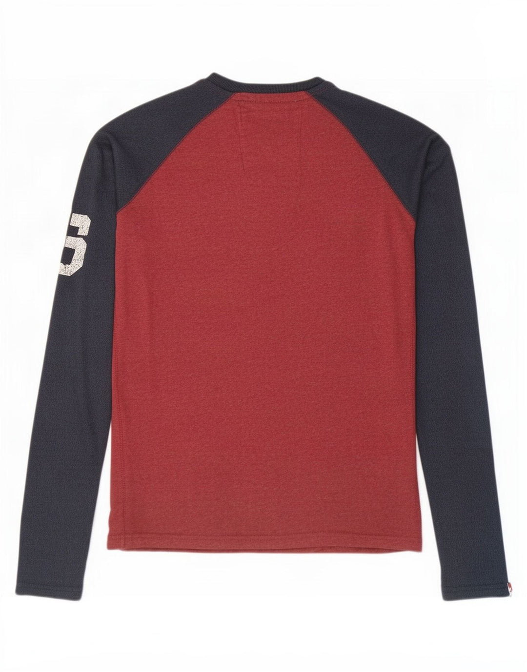 Męski top Superdry z grafiką, długim rękawem, bawełniany w kolorze średniej czerwieni