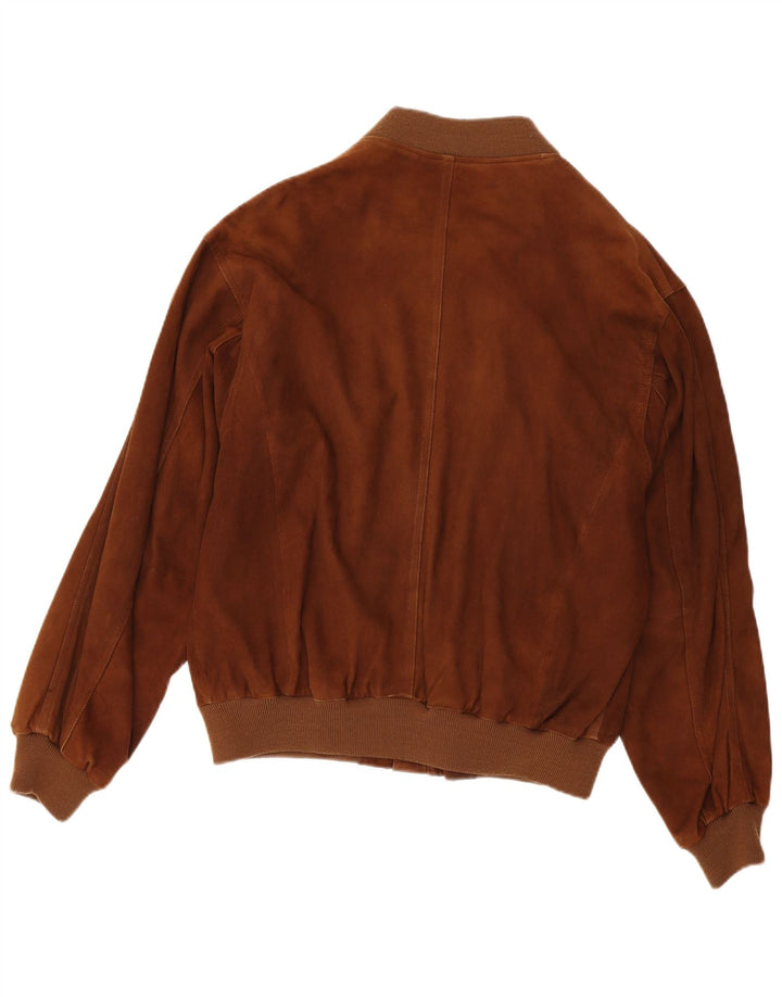 Vintage męska zamszowa kurtka EU 54 2XL brązowa skóra