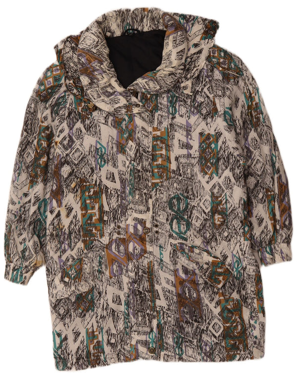 Damski płaszcz wiatrówka VINTAGE UK 10, mały, wielobarwny, geometryczny