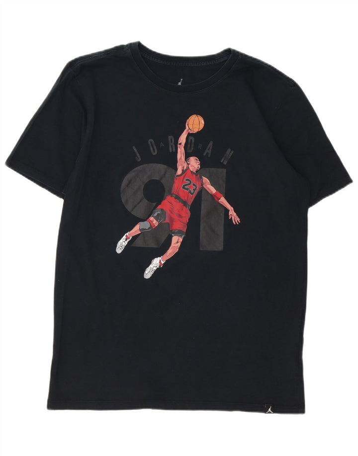 Męski T-shirt z grafiką Jordan, średni, granatowy, bawełniany