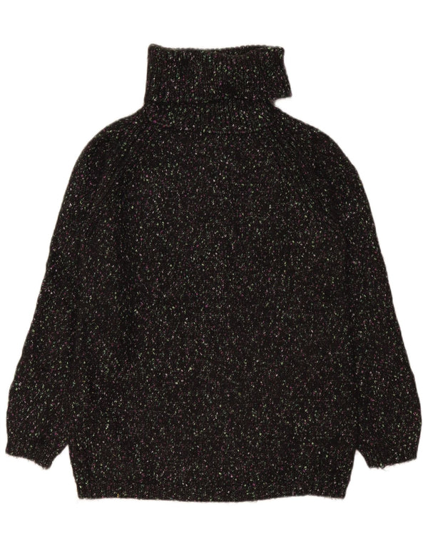 Marks & Spencer Damski sweter z golfem UK 10, mały, czarny, nakrapiany