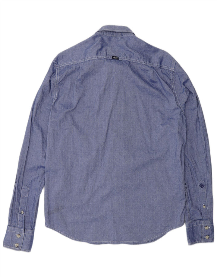 SUPERDRY Koszula męska, duża, bawełniana w niebieskie cętki