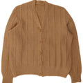 Sweter damski w stylu vintage, rozpinany UK 14, duży, beżowy