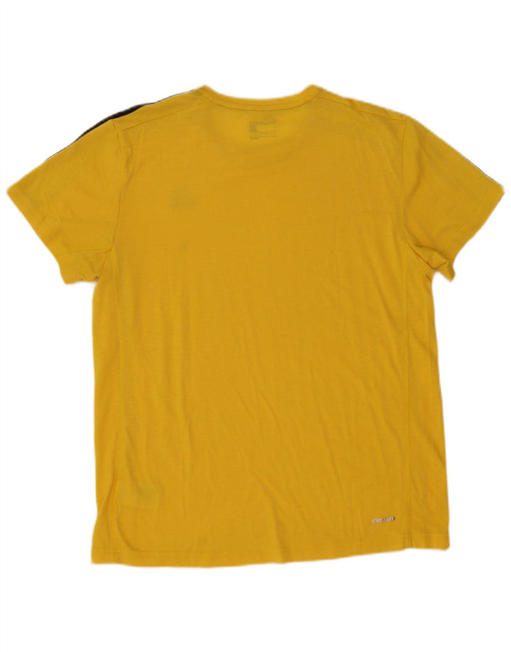 Adidas Męska koszulka Climalite Top, duża, żółta, poliestrowa
