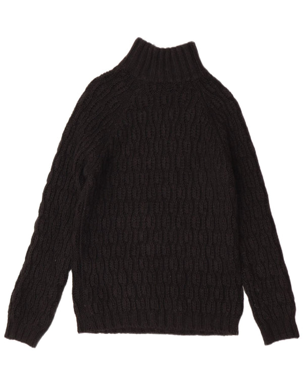 Sweter damski Sisley z zamkiem błyskawicznym UK 16, duży, czarny akryl