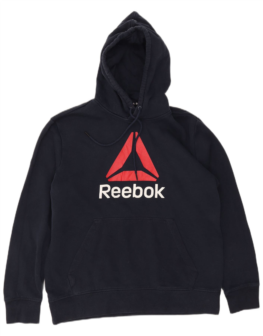 Męski sweter z kapturem Reebok z grafiką, średni granatowy, bawełniany