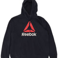 Męski sweter z kapturem Reebok z grafiką, średni granatowy, bawełniany