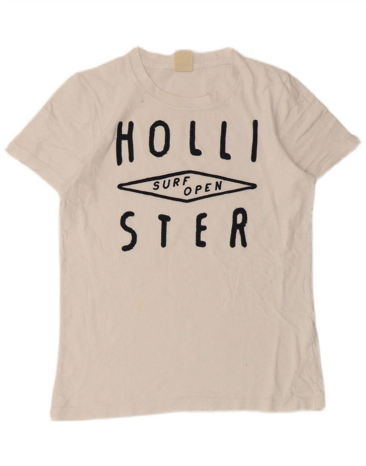 Męski T-shirt z grafiką Hollister, mały, biały