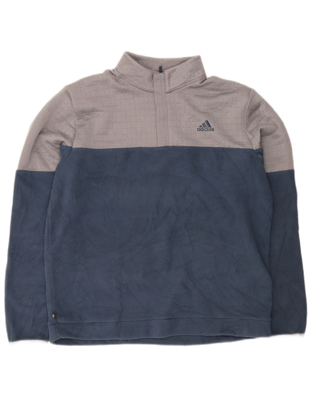 Męski sweter Adidas z zamkiem błyskawicznym i dużym granatowym poliestrem