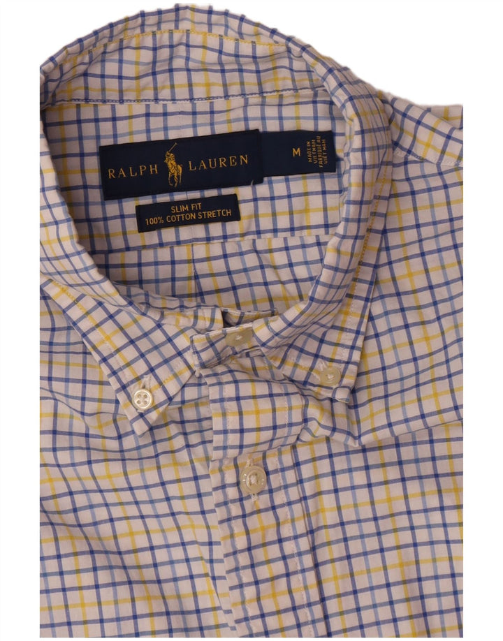 Koszula męska Ralph Lauren o dopasowanym kroju, bawełniana w średnią białą kratkę