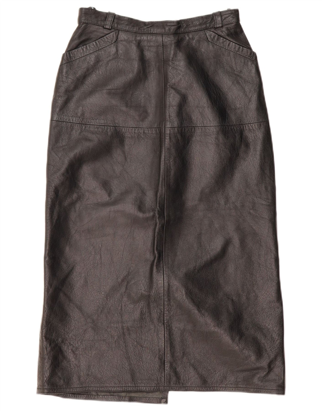 VINTAGE Damska skórzana spódnica EU 36 Mała W26 Czarna skóra