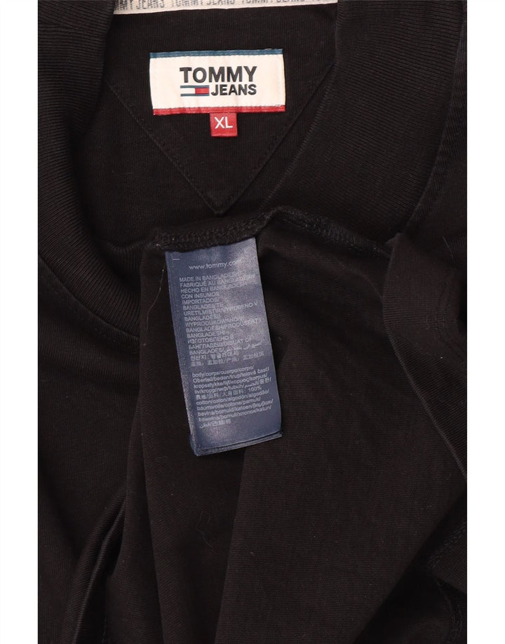 Męska koszulka Tommy Hilfiger z długim rękawem XL, czarna, bawełniana