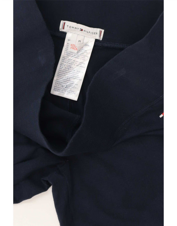 Damskie legginsy graficzne Tommy Hilfiger UK 12, średnie, granatowe, bawełniane