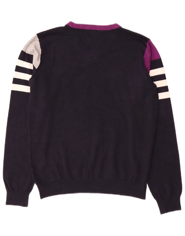 Sweter damski GAUDI z dekoltem w kształcie litery V, UK 14, średni granatowy, blok kolorów