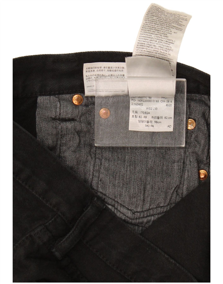 Męskie proste dżinsy Levi's W32 L30 Czarna bawełna