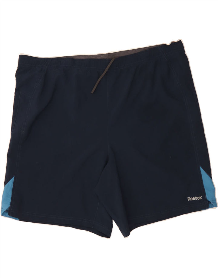 REEBOK Mens Swimwear Large  Navy Blue Colourblock Polyester Vintage Reebok and Second-Hand Reebok from Messina Hembry 