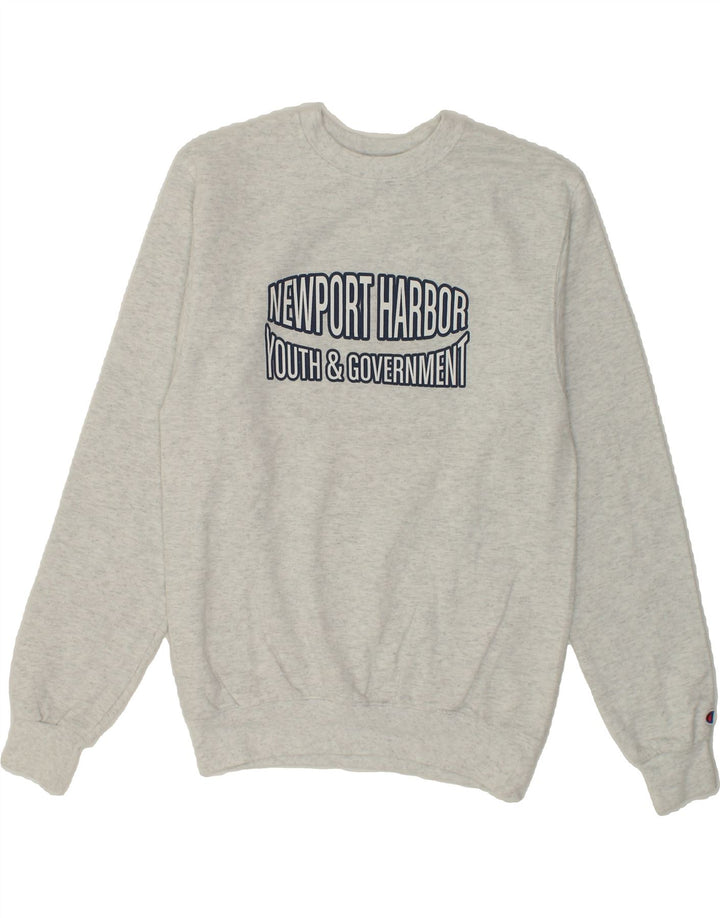 CHAMPION Mens Graphic Sweatshirt Jumper Small Grey Vintage Champion and Second-Hand Champion from Messina Hembry 