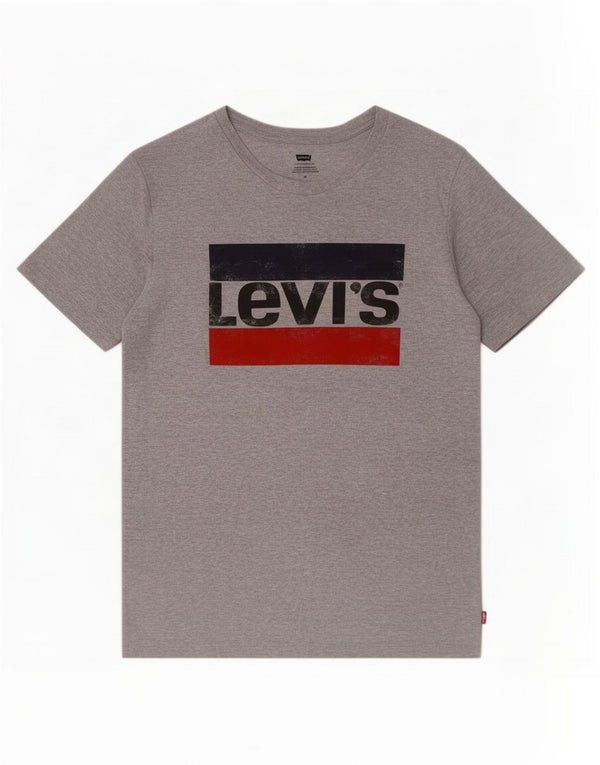 Męska koszulka z grafiką Levi's, średnia szara bawełna