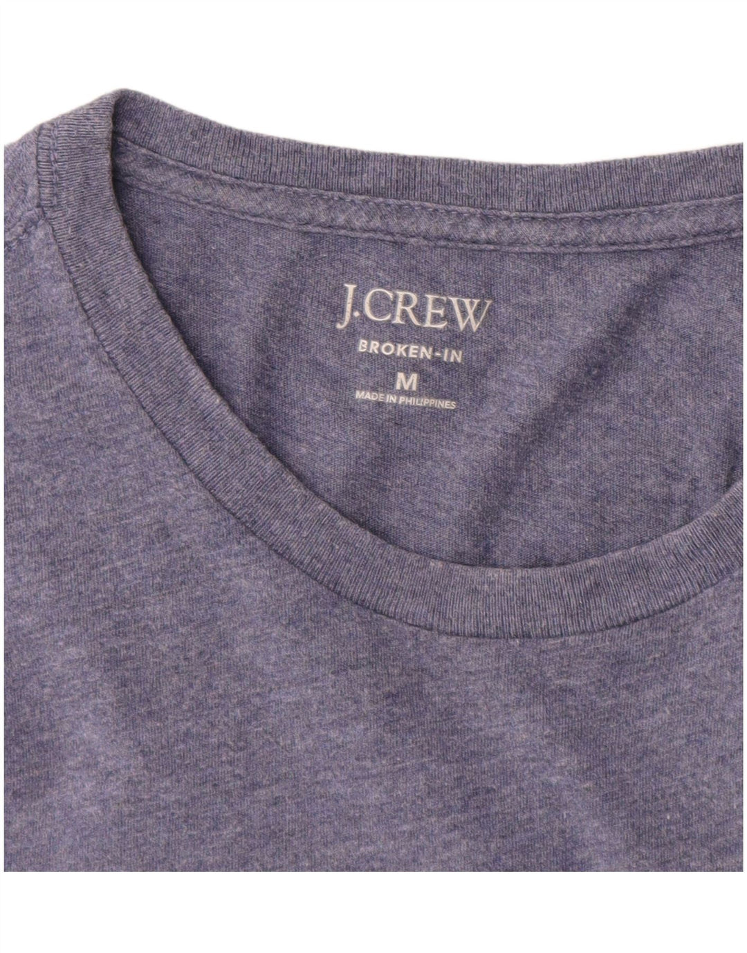 Damska koszulka t-shirtowa J. Crew Broken In, średnia, niebieska bawełniana nakrapiana