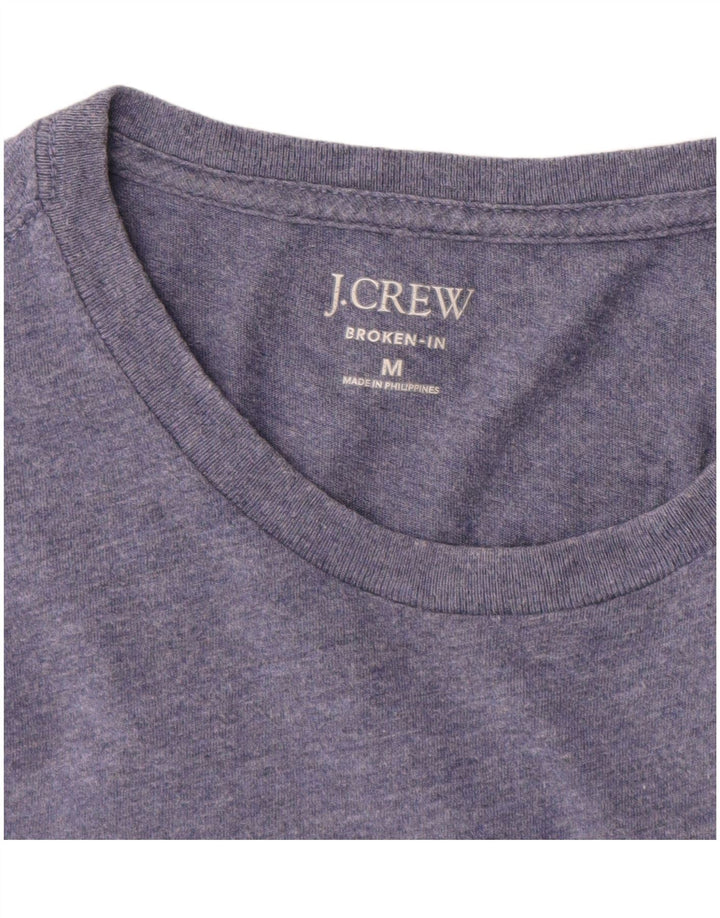 Damska koszulka t-shirtowa J. Crew Broken In, średnia, niebieska bawełniana nakrapiana