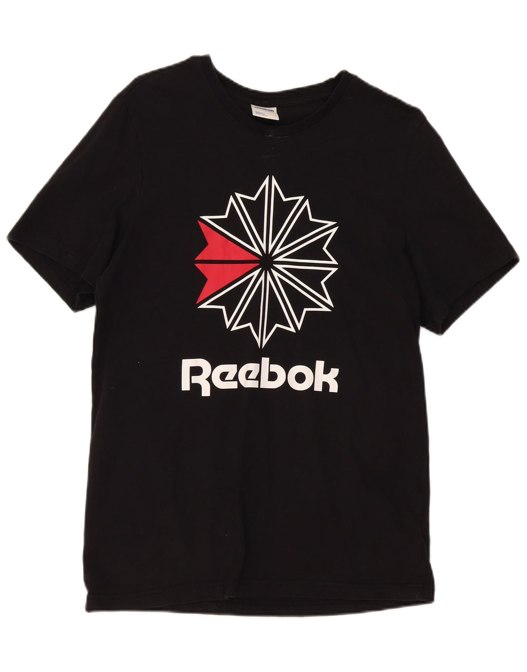 Męska koszulka Reebok z grafiką, duża, czarna, bawełniana