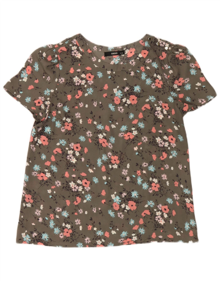 Bluzka damska Oasis Top UK 10, mała, zielona w kwiaty